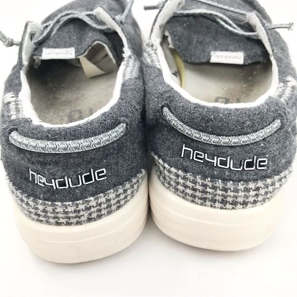 Hey Dude Welsh Grey Houndstooth Slip On Casual Shoes - Picture 8 of 11